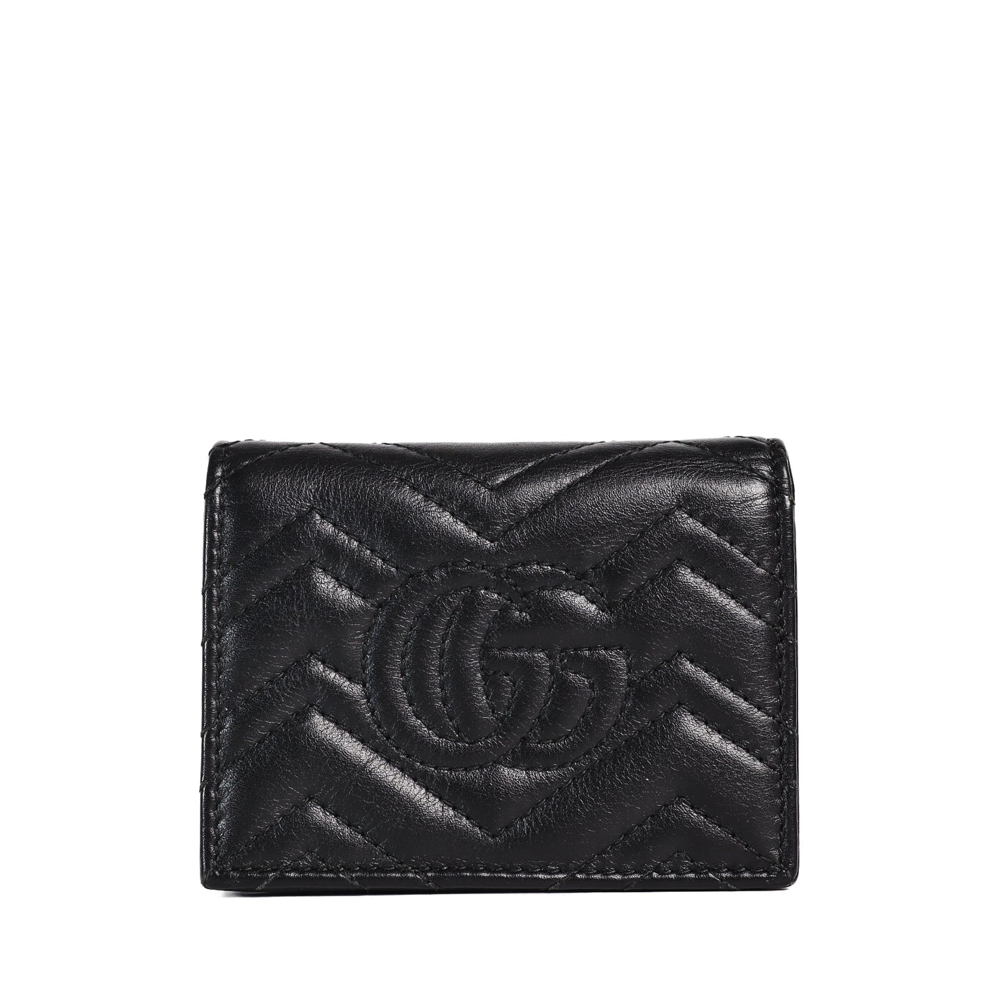 Pre-Owned Gucci Marmont Black Calfskin Wallet 27063562