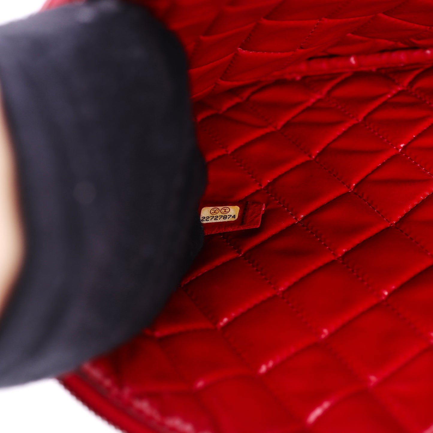 Pre-Owned Chanel Boy O Case Red Calfskin Clutch 30886202