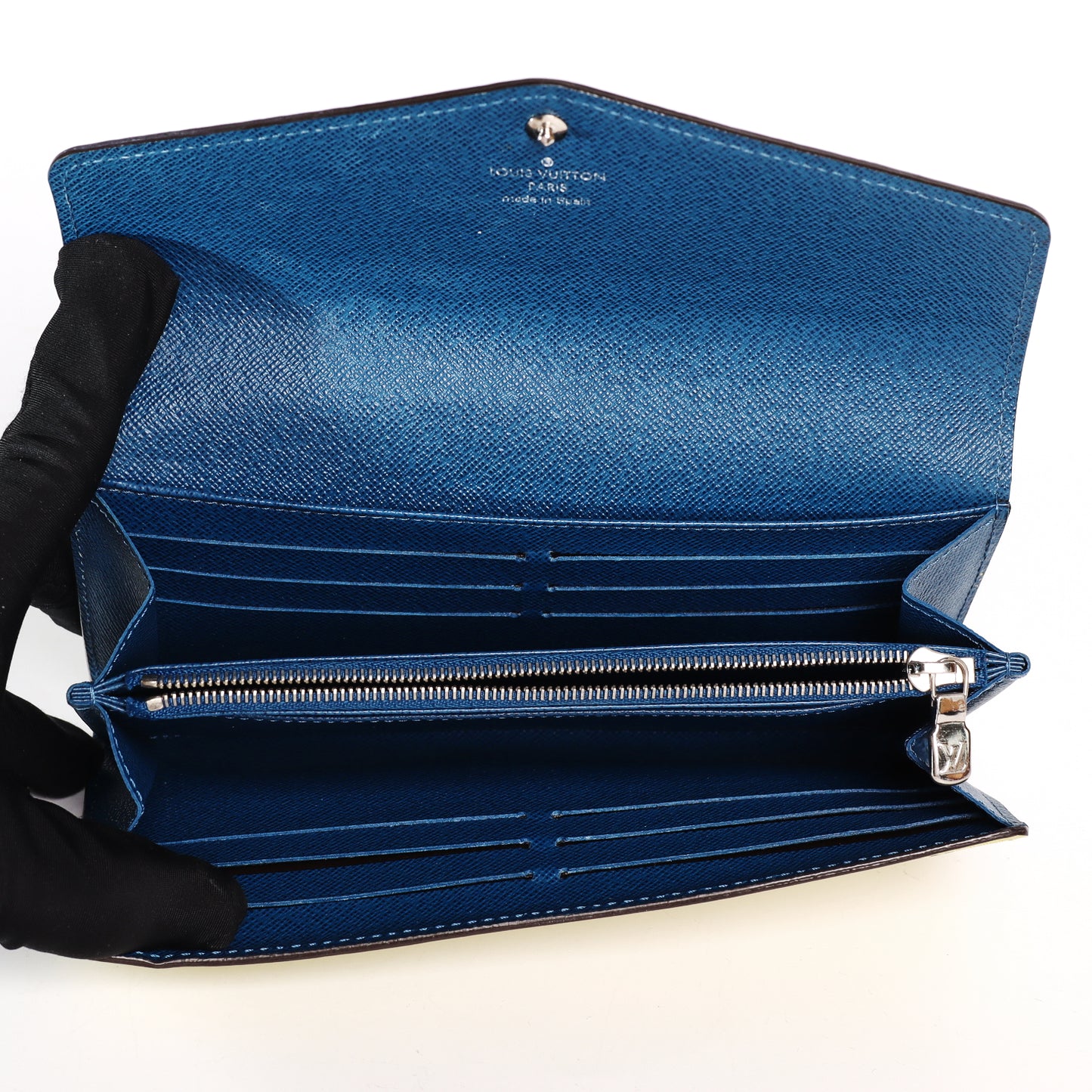 Pre-Owned Louis Vuitton Sarah Blue and Yellow  Epi Calfskin Leather Wallet 32073447