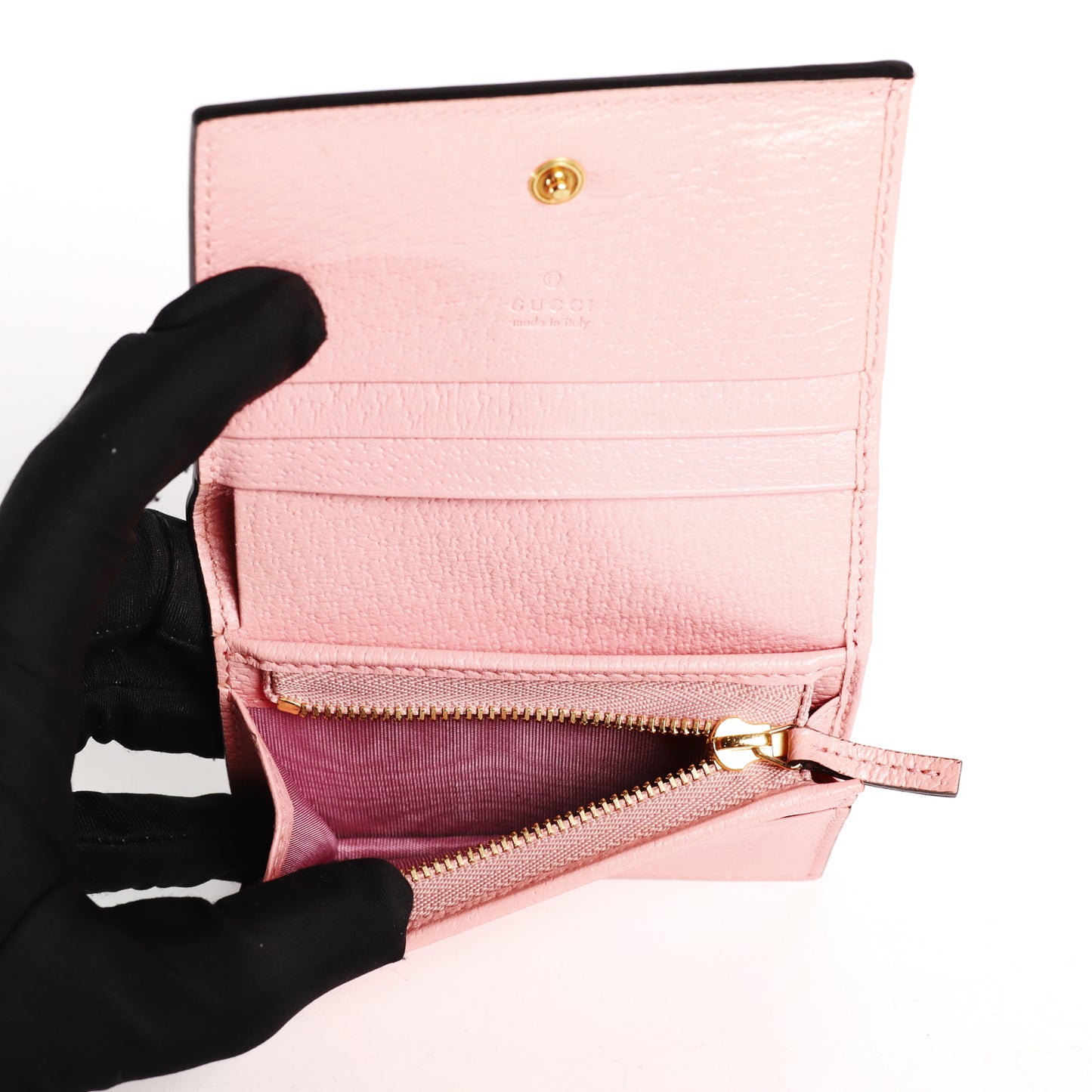 Pre-Owned Gucci Strawberry Pink Calfskin Wallet 33826848