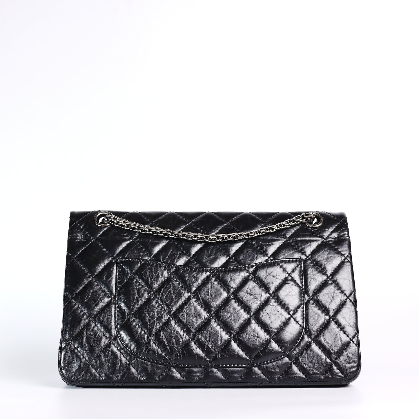 Pre-Owned Chanel 2.55 Reissue  Black Calfskin Shoulder Bag 34487178 L