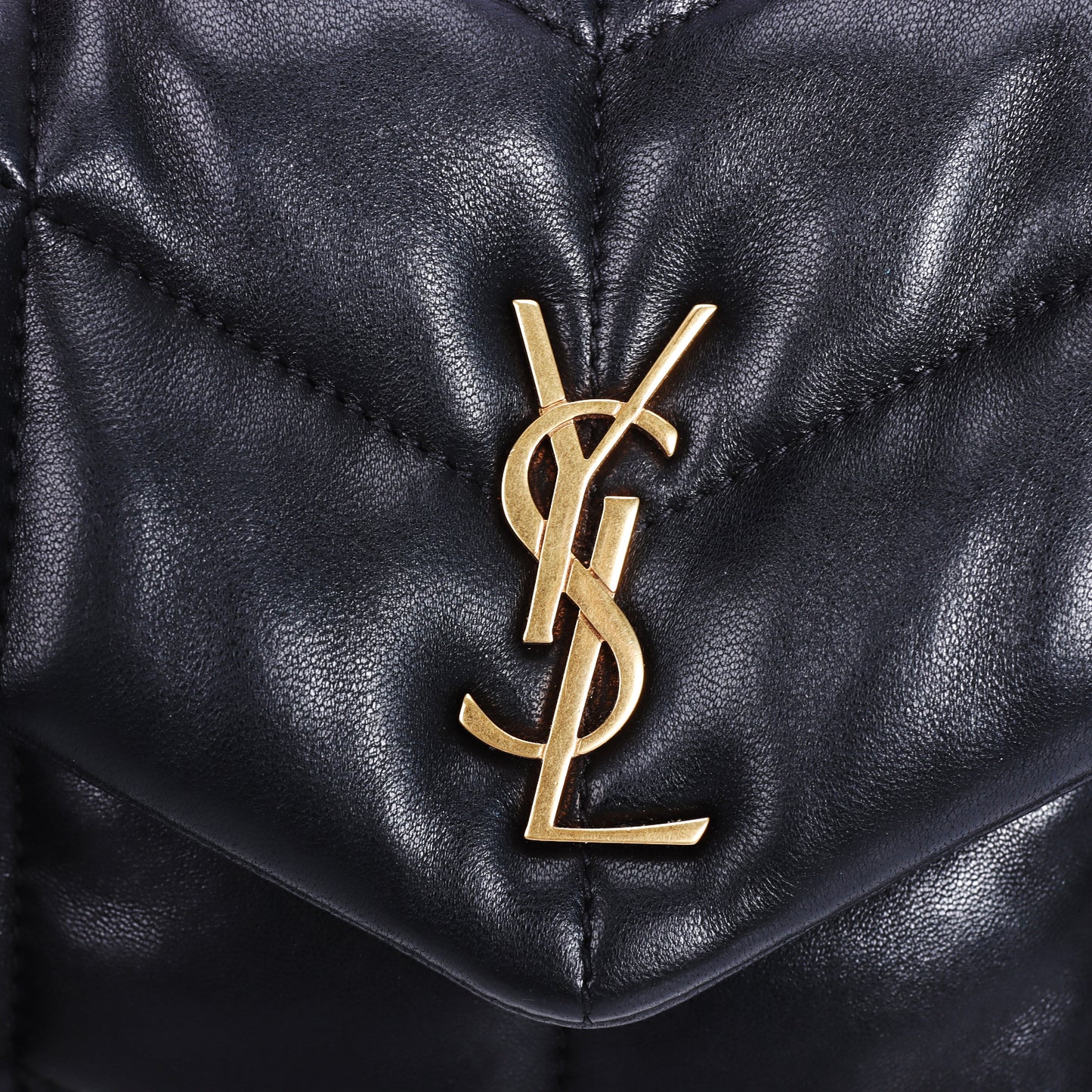 Pre-Owned Saint Laurent Loulou Puffer Black Lambskin Leather Shoulder Bag 34941185