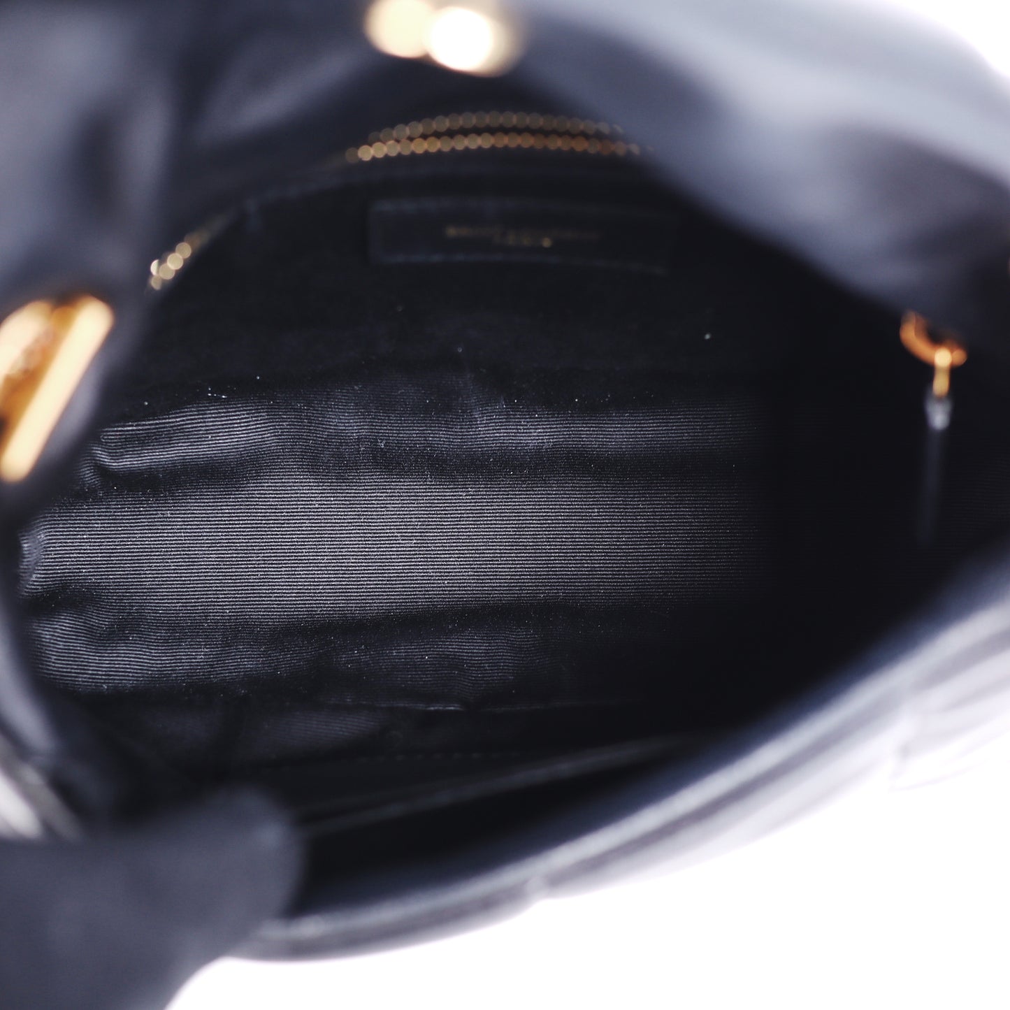 Pre-Owned Saint Laurent Loulou Puffer Black Lambskin Leather Shoulder Bag 34941185