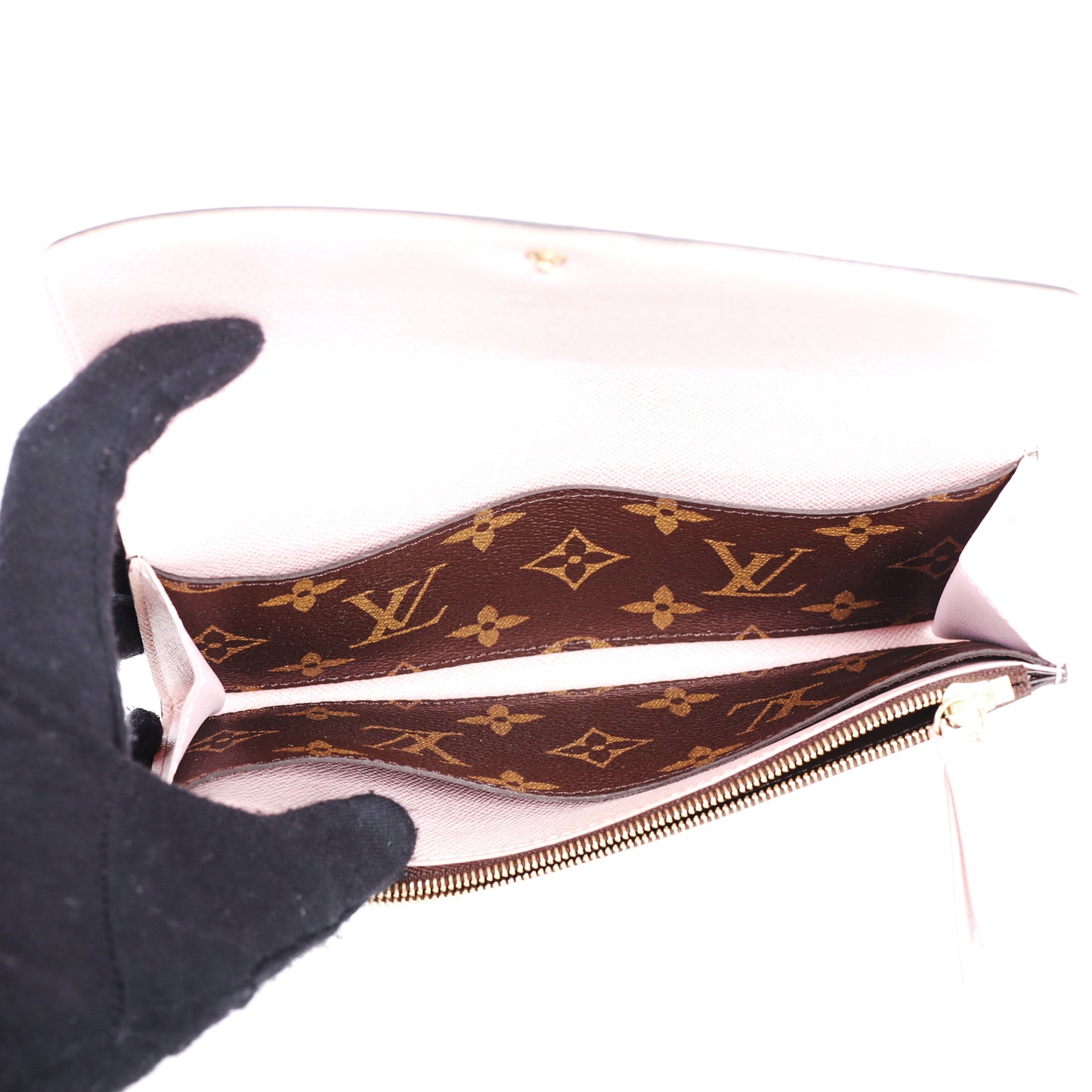 Pre-Owned Louis Vuitton Emilie  Monogram Brown Coated Canvas Long Wallet 35412385