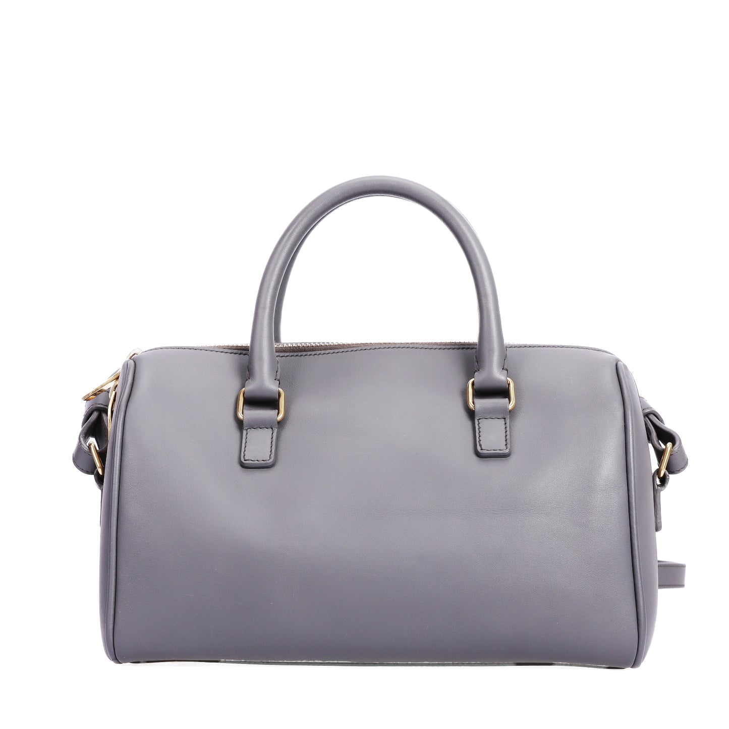 Pre-Owned Saint Laurent Classic Duffle Grey Calfskin Leather Shoulder Bag 35928781