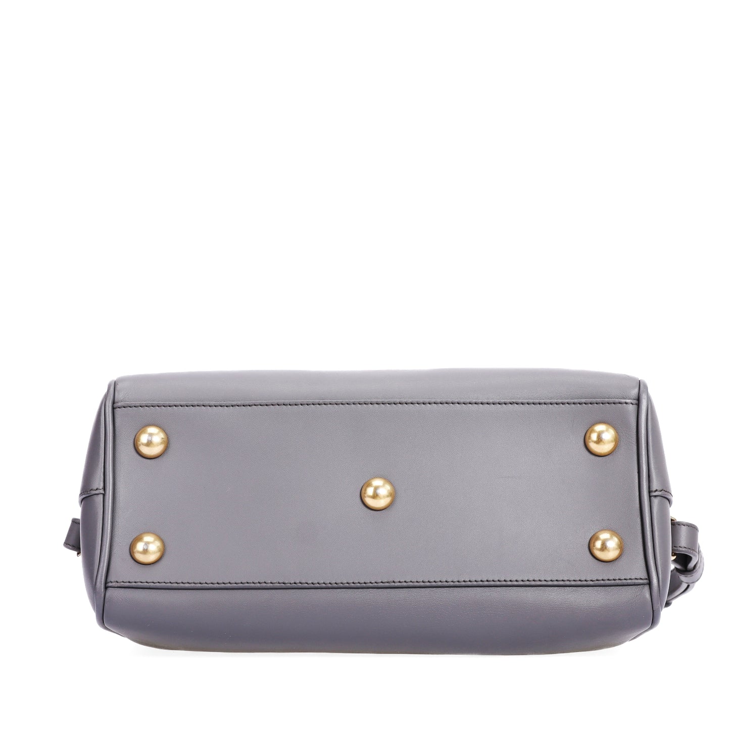 Pre-Owned Saint Laurent Classic Duffle Grey Calfskin Leather Shoulder Bag 35928781