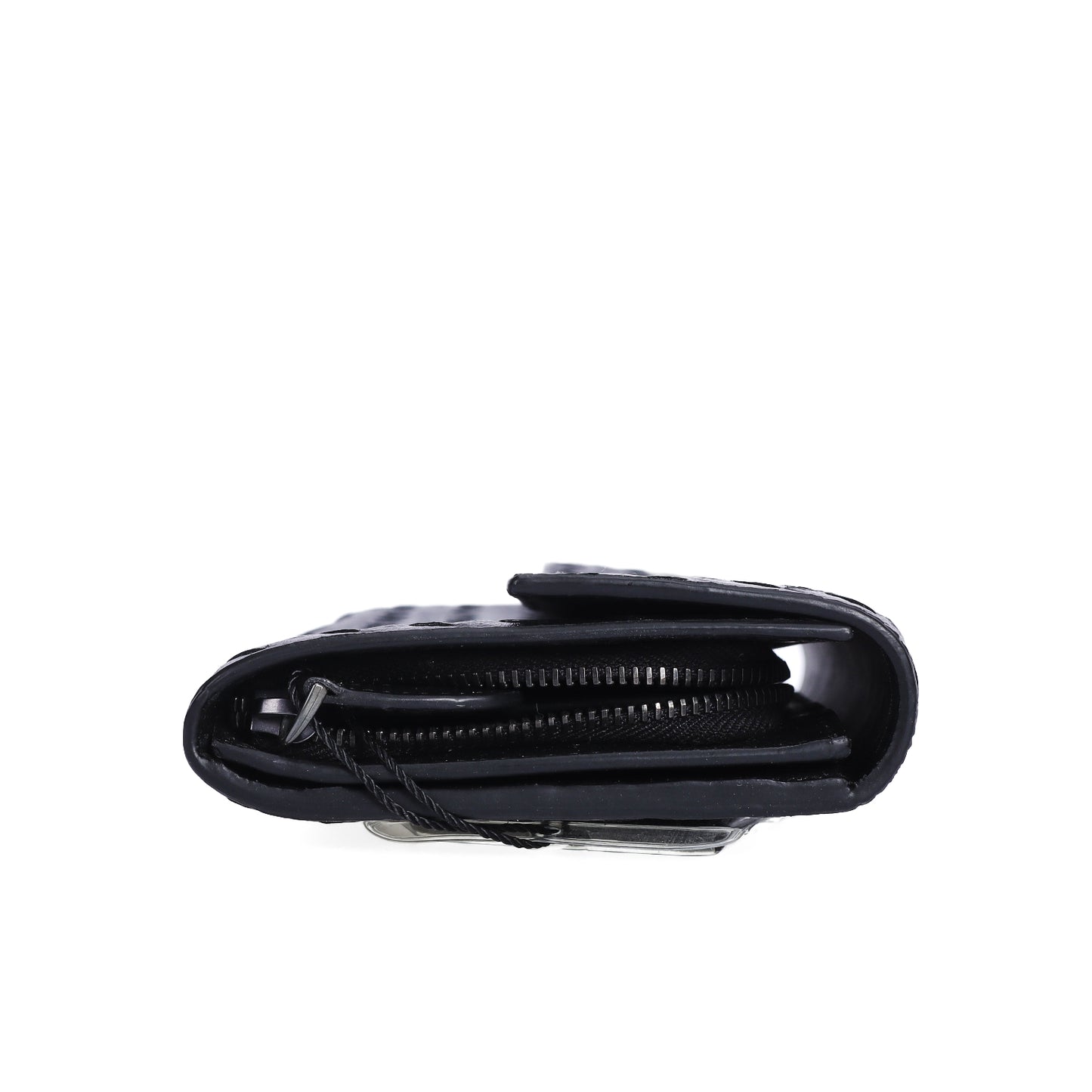 Pre-Owned Bottega Veneta Intrecciato Black Calfskin Long Wallet 37675662