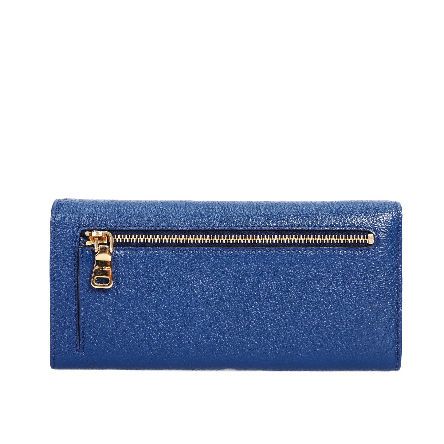 Pre-Owned Miu Miu Blue Calfskin Long Wallet 37868078