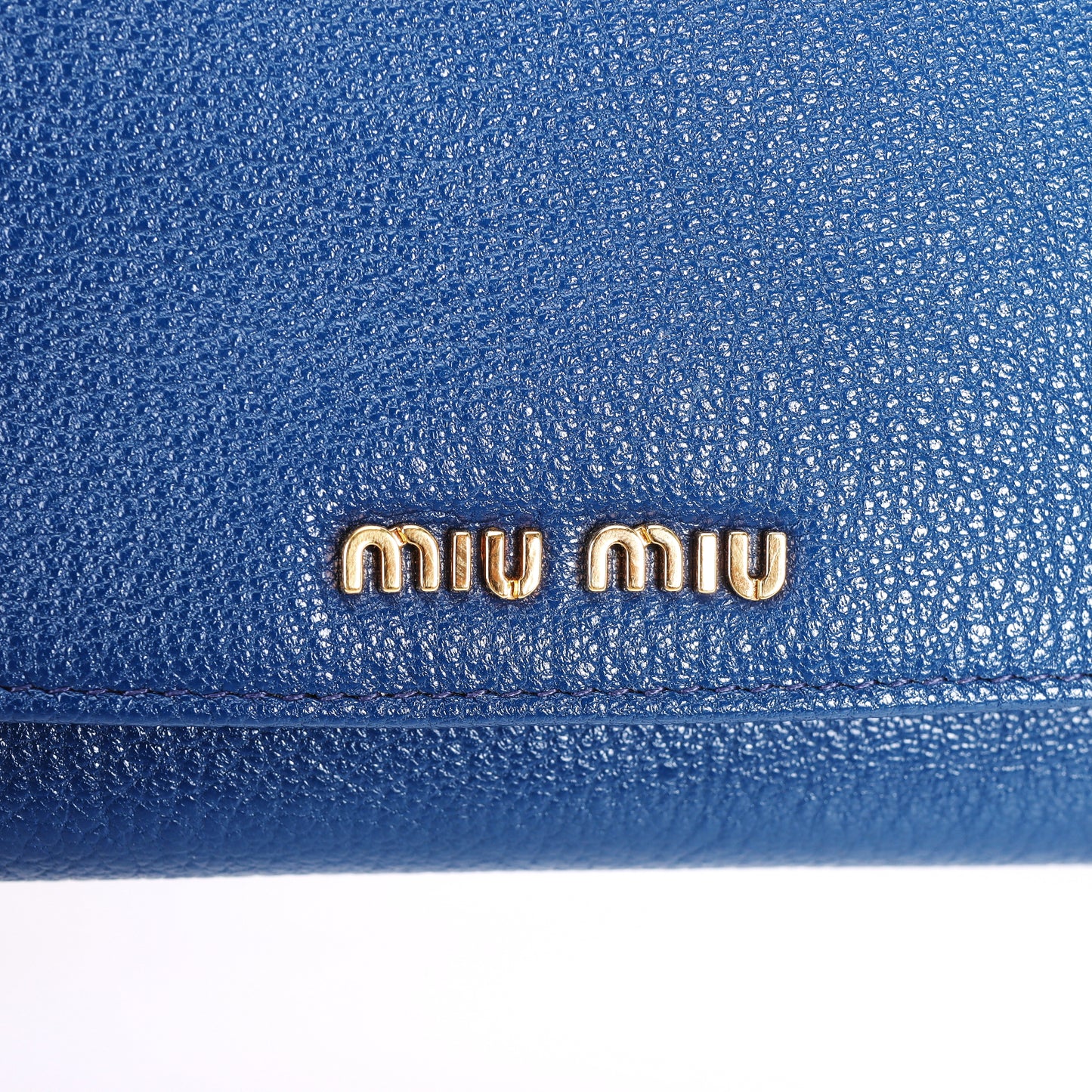 Pre-Owned Miu Miu Blue Calfskin Long Wallet 37868078