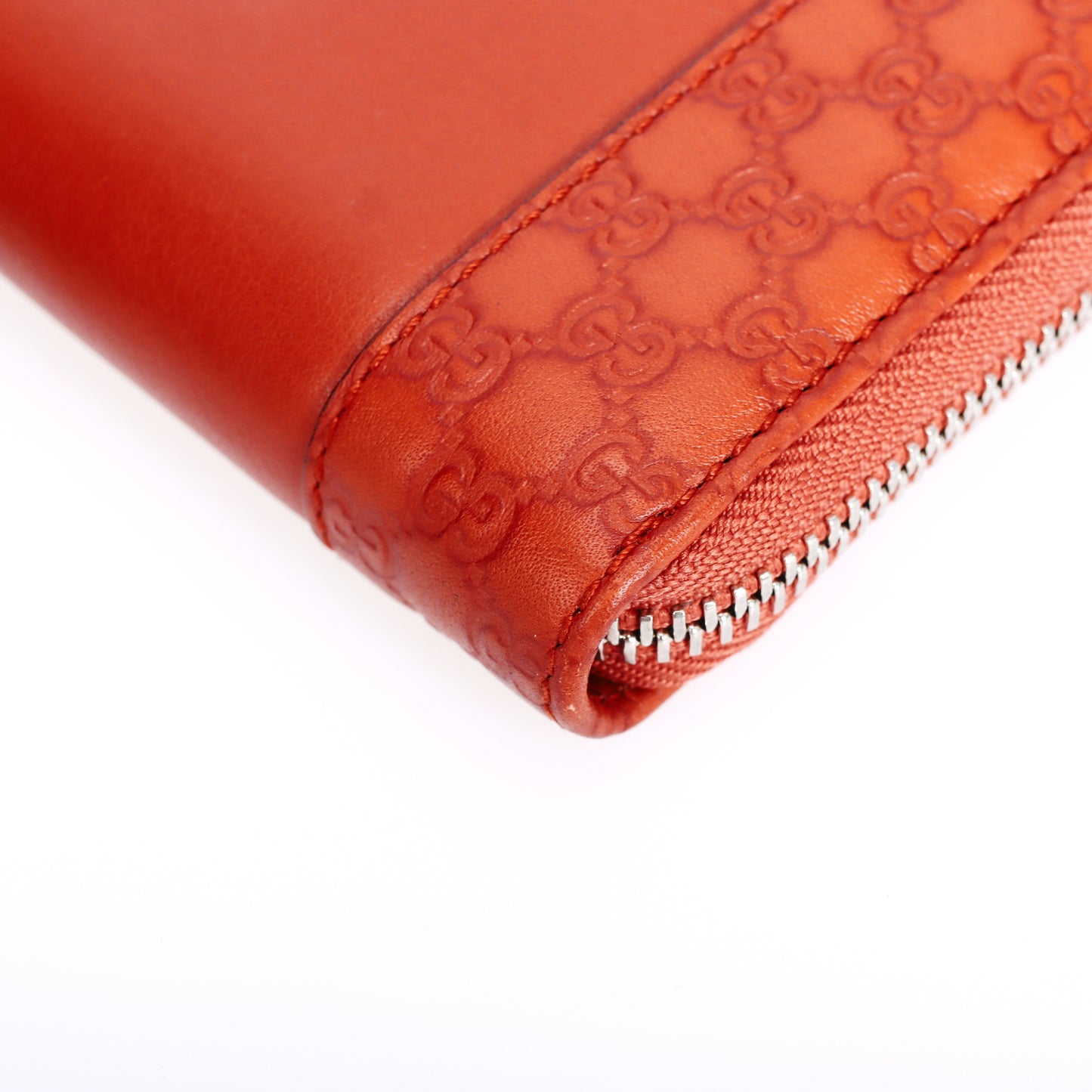 Pre-Owned Gucci Shima Orange Calfskin Long Wallet 38181727