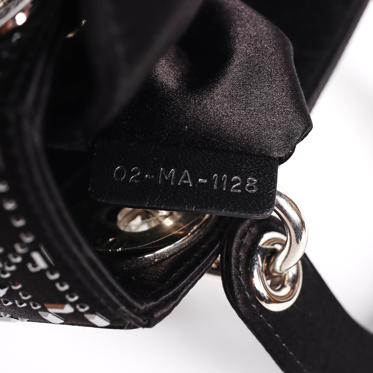 Pre-Owned Christian Dior Lady Dior Medium Black Satin Shoulder Bag 38723244