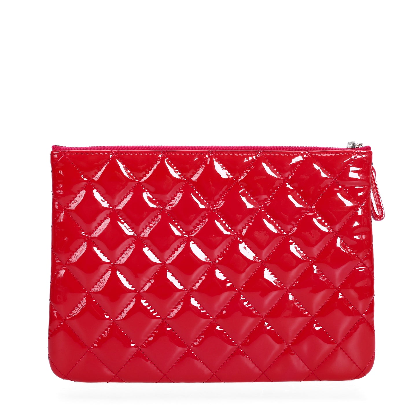 Pre-Owned Chanel Quilted Red Patent Calfskin Leather Clutch 38900745