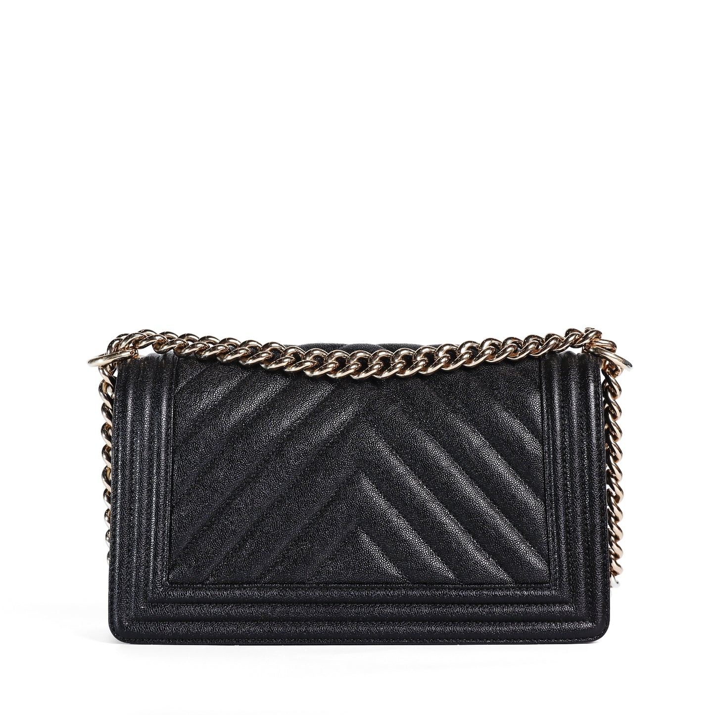 Pre-Owned Chanel Le Boy Medium Black Calfskin Crossbody Bag 38908473