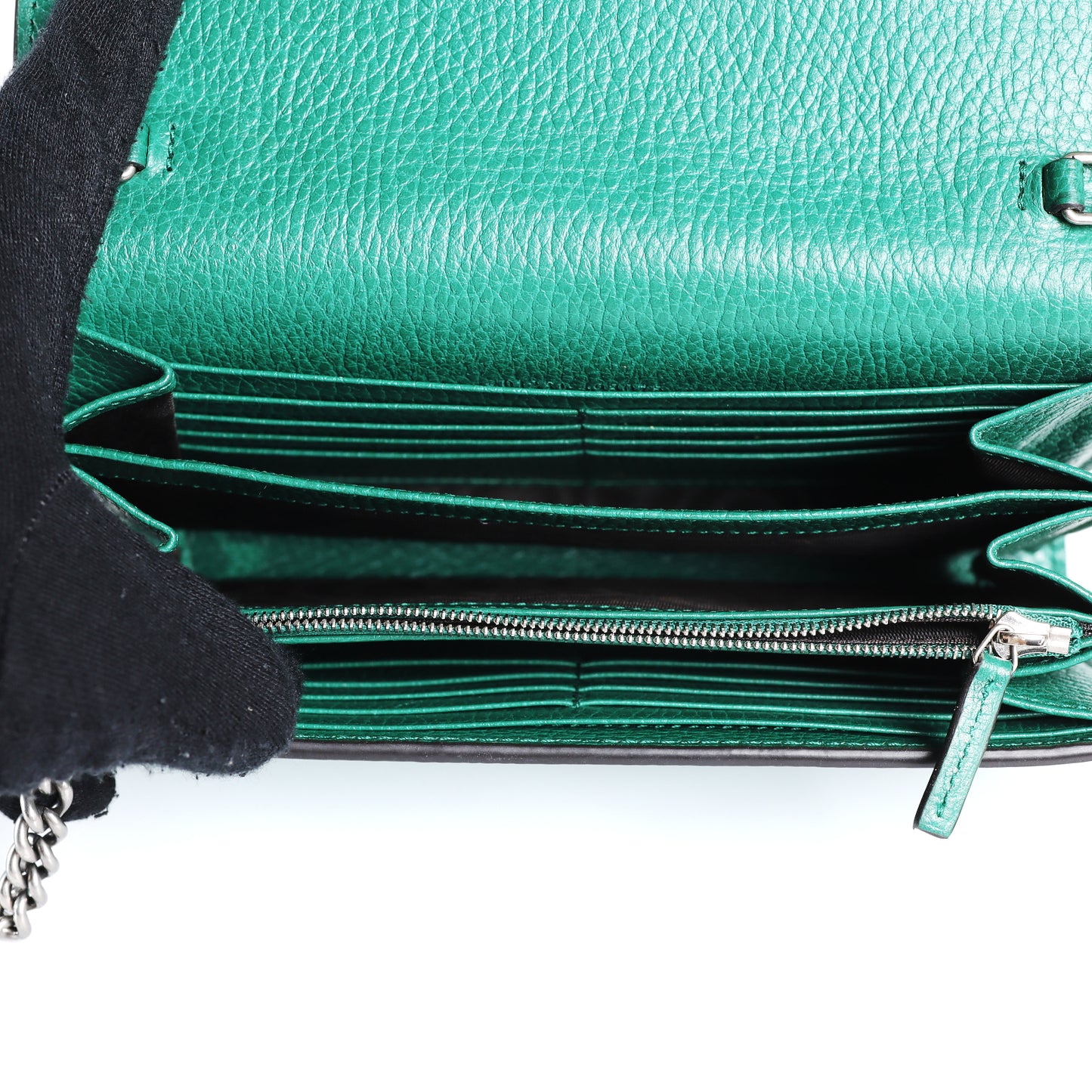 Pre-Owned Gucci Dionysus WOC Green Grained Leather Crossbody Bag 41213126