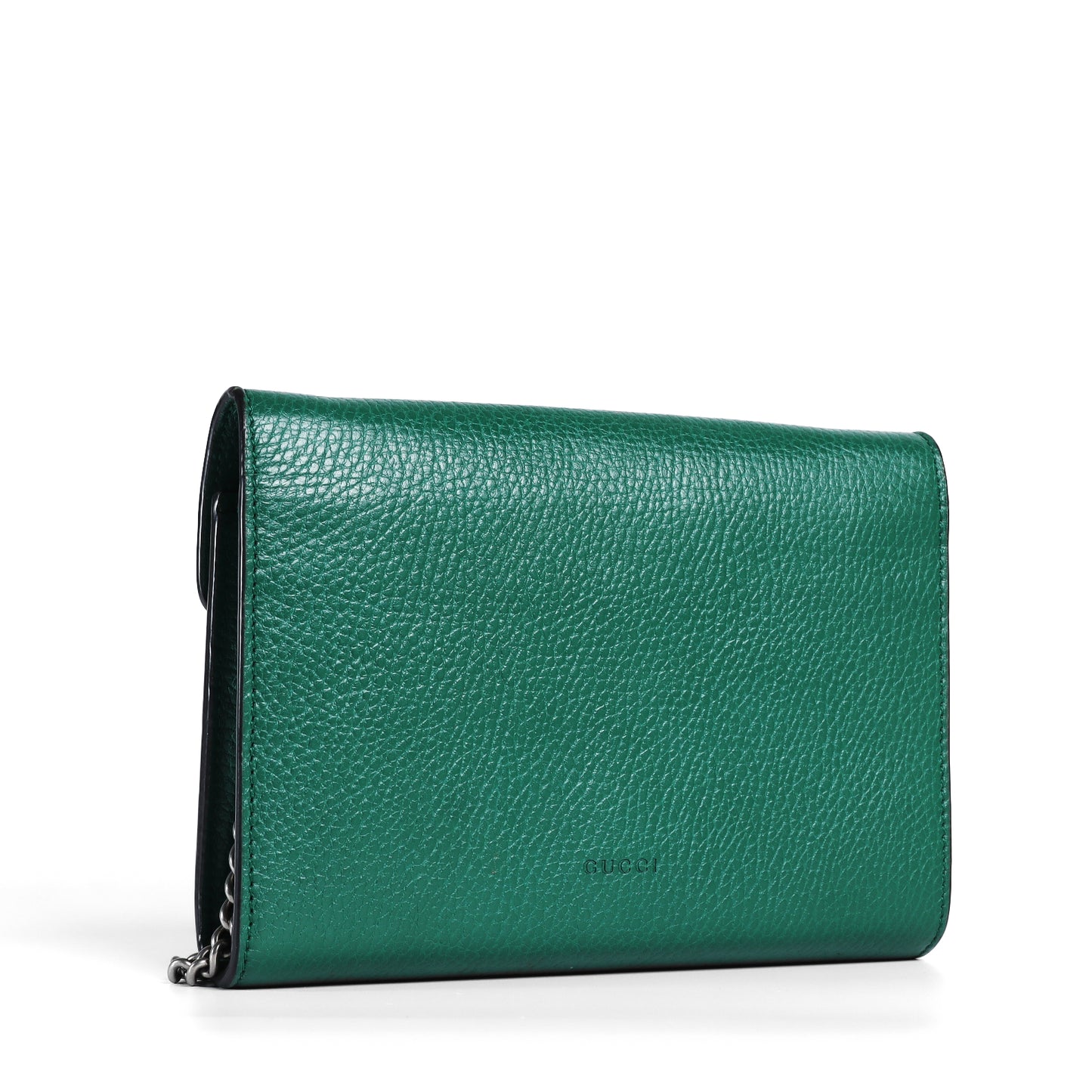 Pre-Owned Gucci Dionysus WOC Green Grained Leather Crossbody Bag 41213126