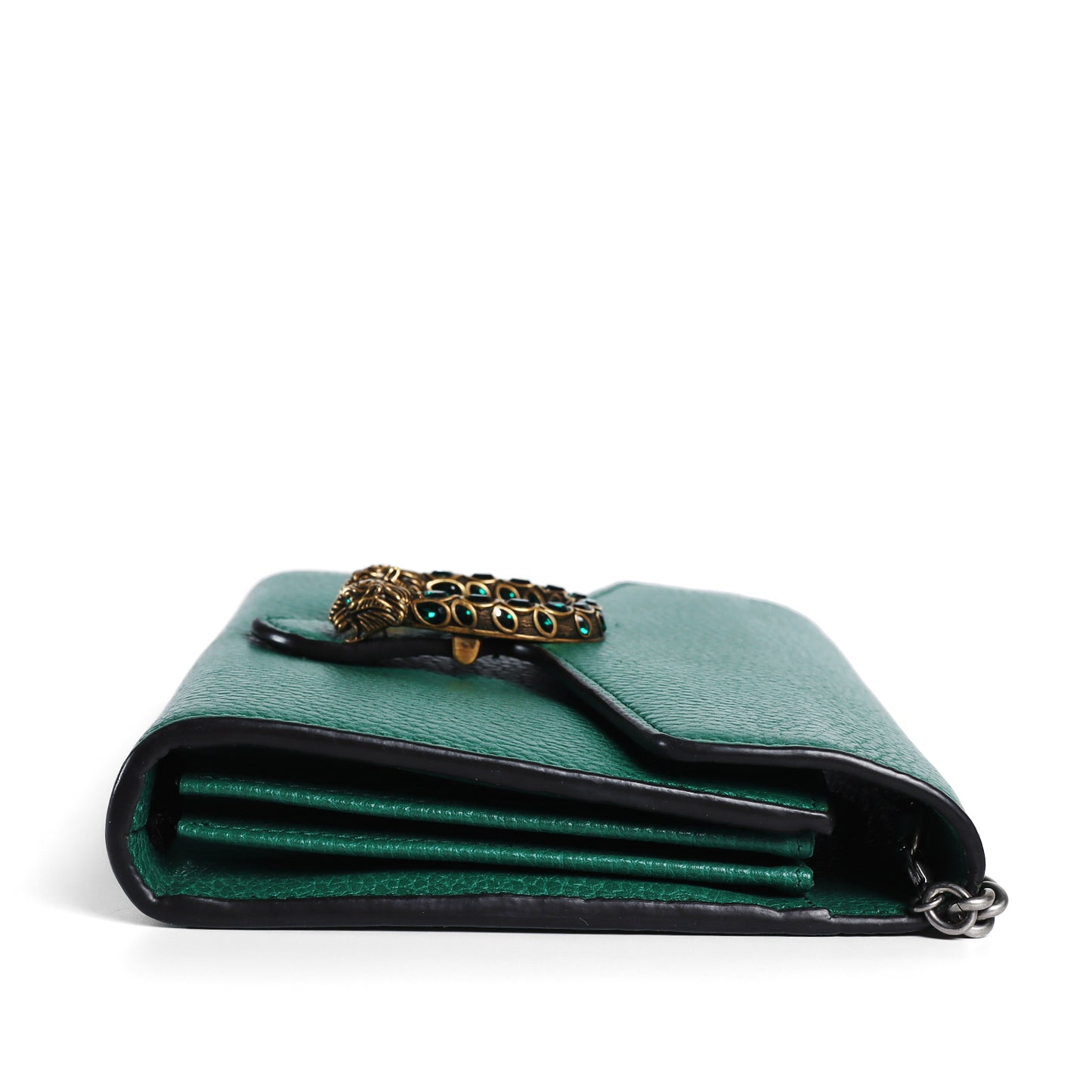 Pre-Owned Gucci Dionysus WOC Green Grained Leather Crossbody Bag 41213126