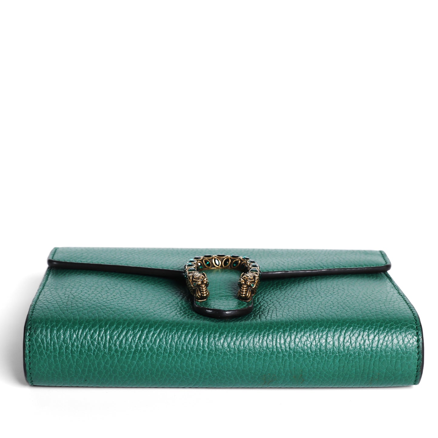 Pre-Owned Gucci Dionysus WOC Green Grained Leather Crossbody Bag 41213126