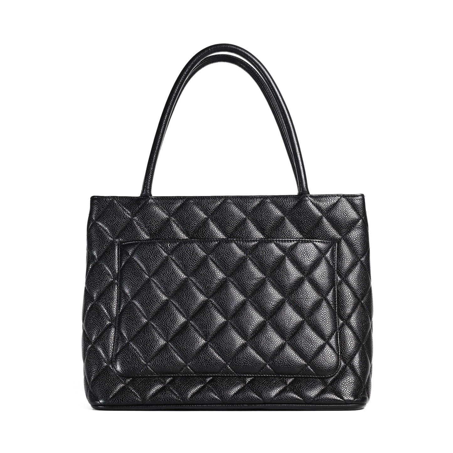 Pre-Owned Chanel Hilton Black Calfskin Top Handle Bag 41504407