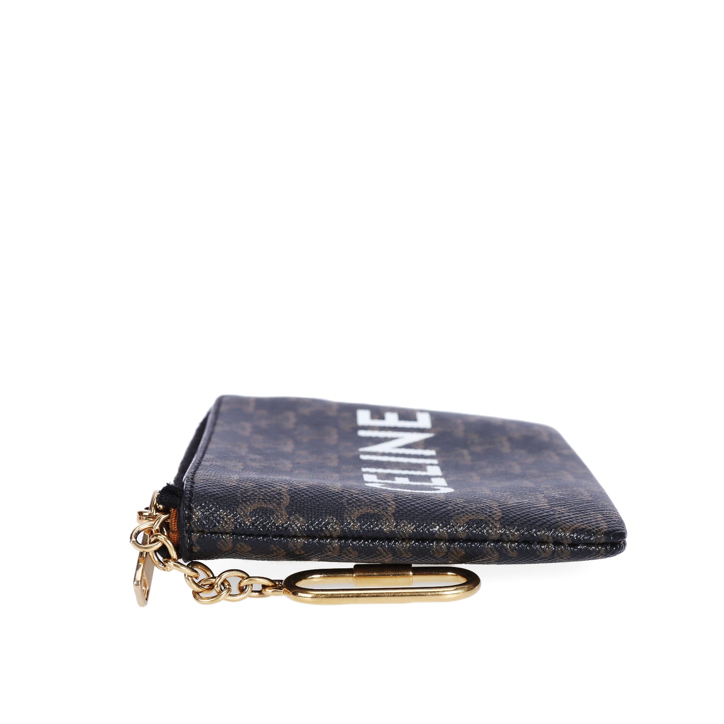 Pre-Owned Celine Triomphe  Small Size Dark Brown Coated Canvas Wallet 42261579