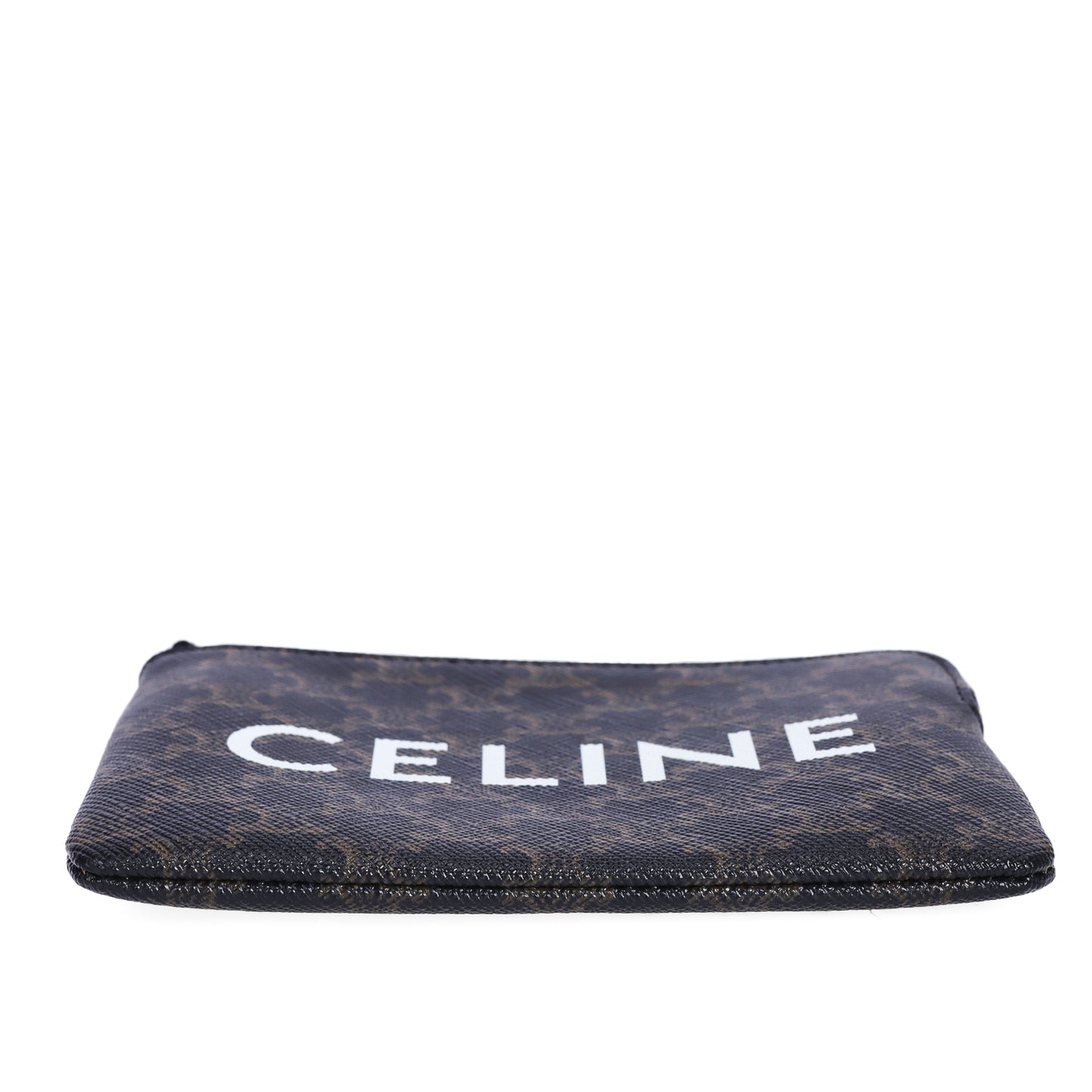 Pre-Owned Celine Triomphe  Small Size Dark Brown Coated Canvas Wallet 42261579