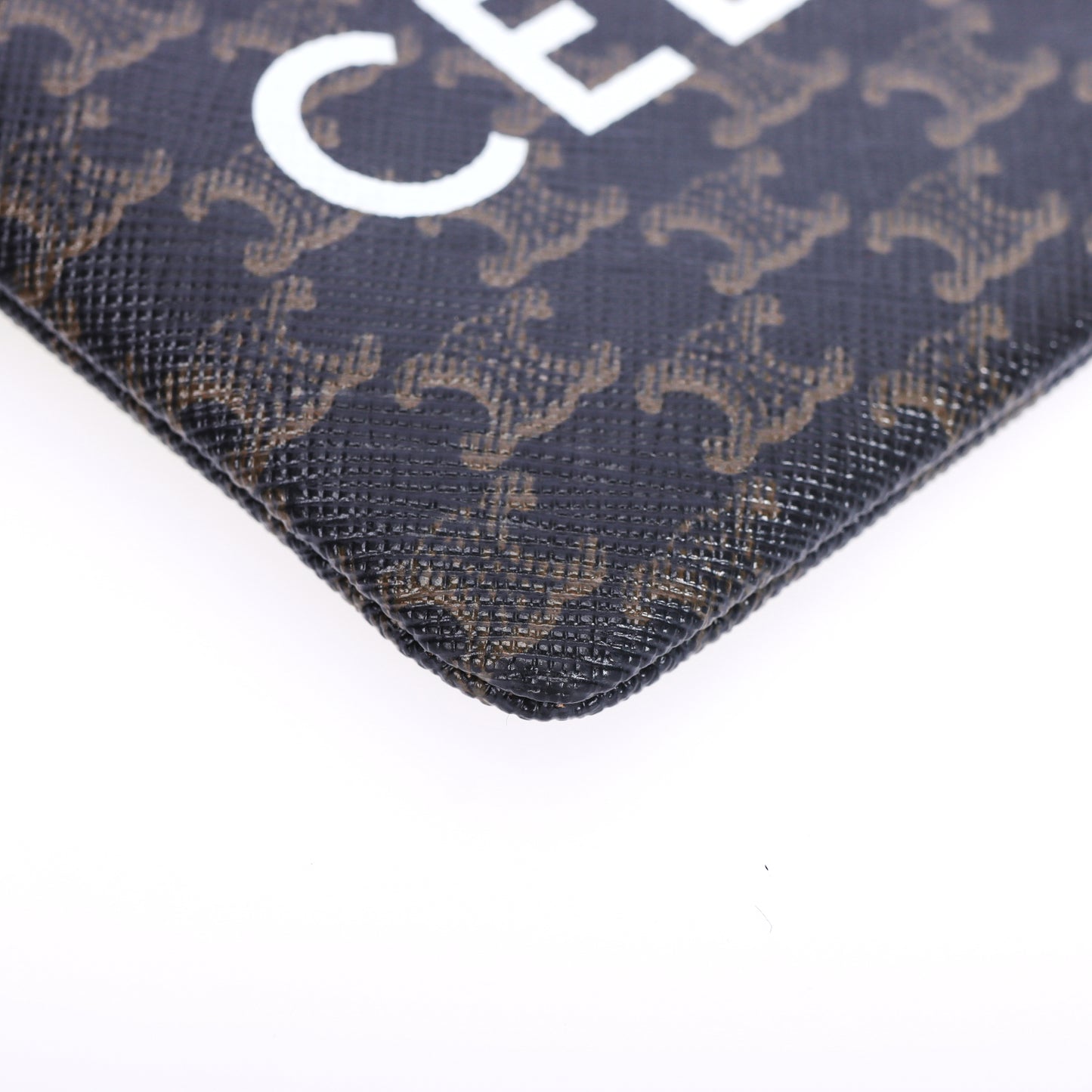 Pre-Owned Celine Triomphe  Small Size Dark Brown Coated Canvas Wallet 42261579