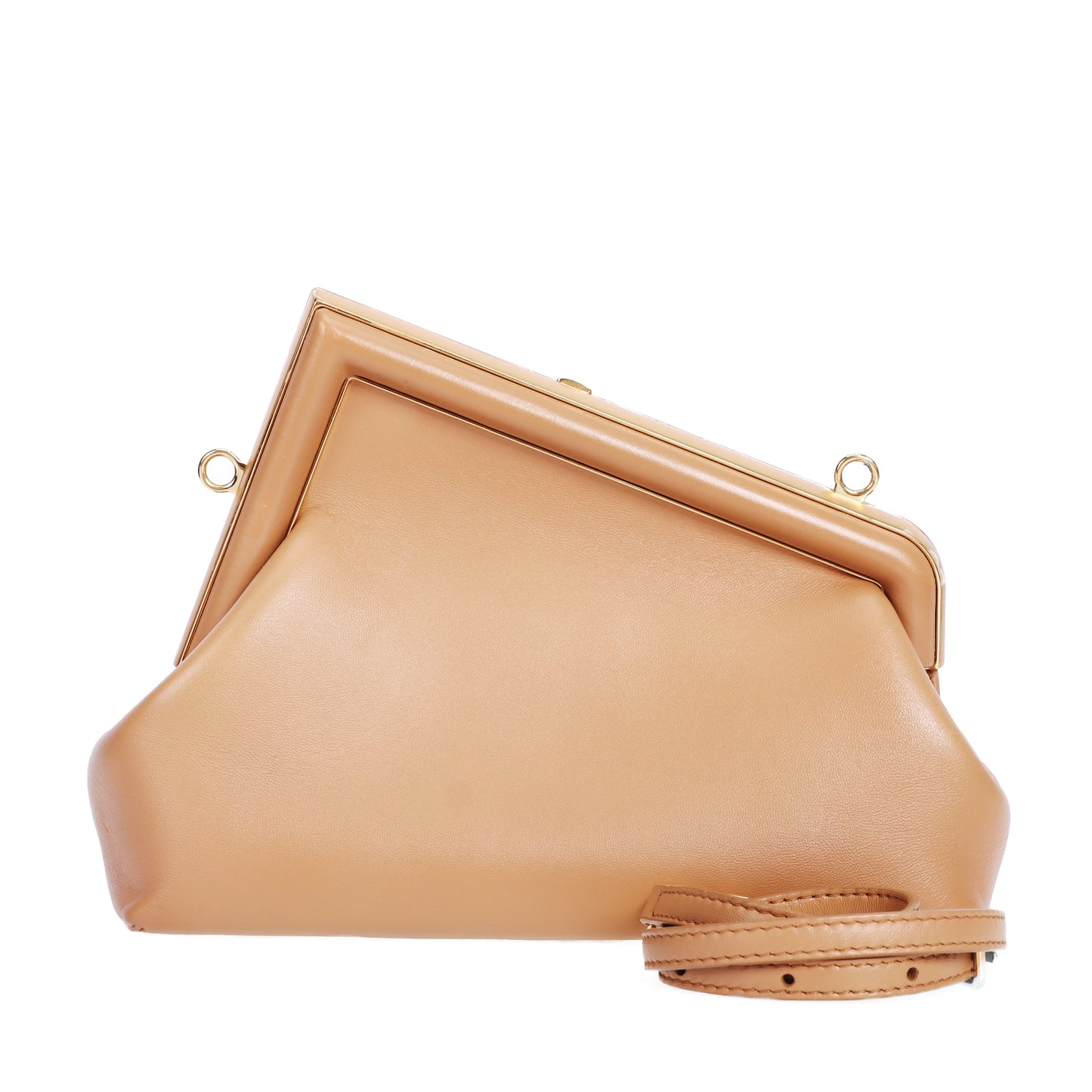 Pre-Owned Fendi First Small Beige Lambskin Leather Clutch 42440153