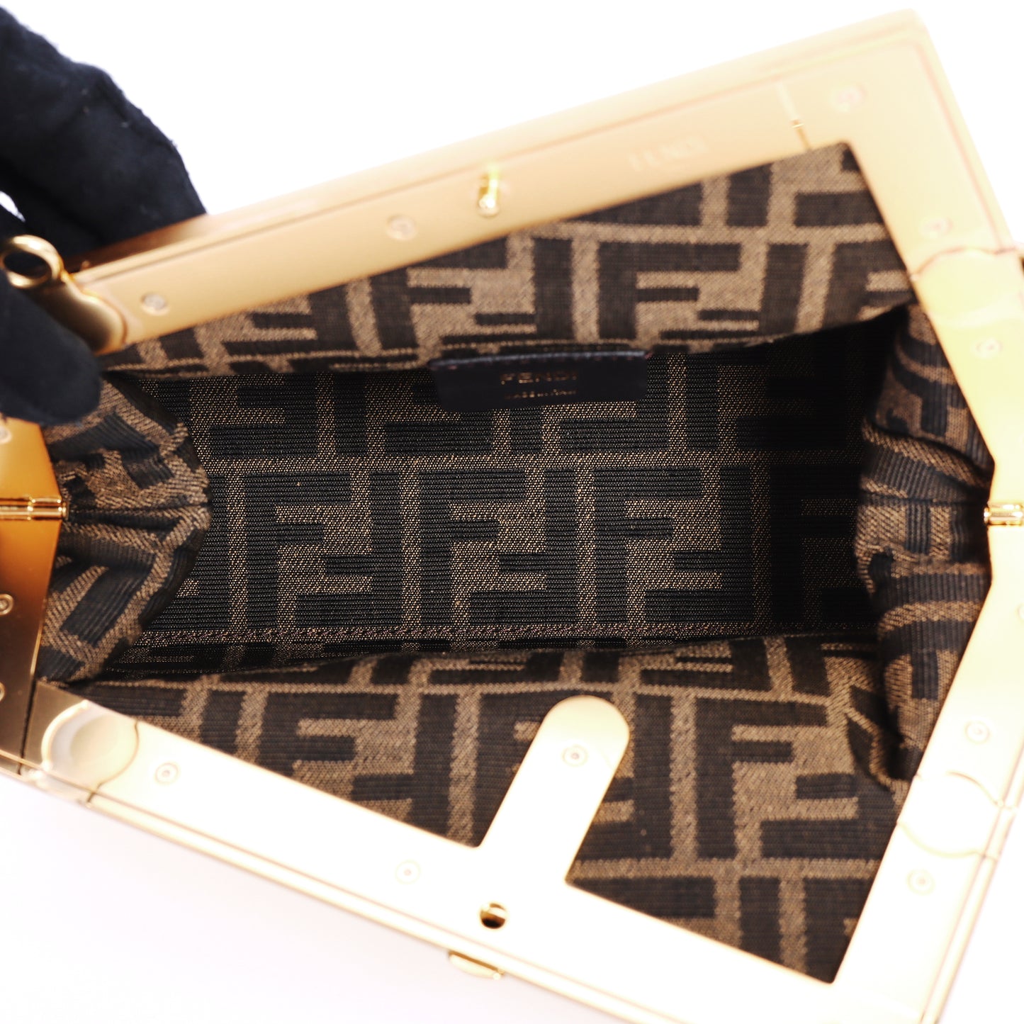 Pre-Owned Fendi First Small Beige Lambskin Leather Clutch 42440153