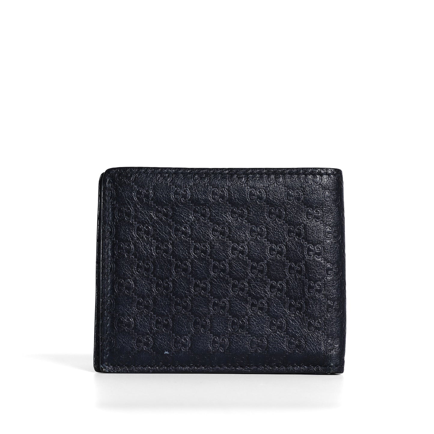 Pre-Owned Gucci Microguccissima Bifold Black Calfskin Wallet 43093240