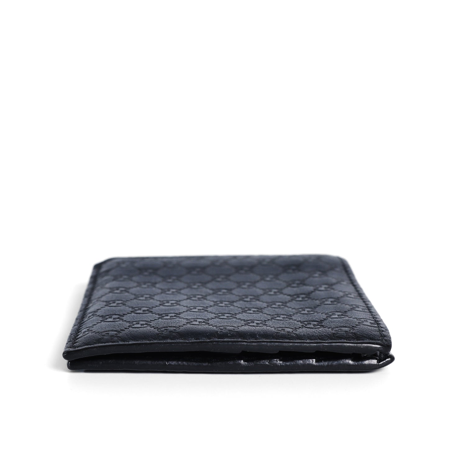 Pre-Owned Gucci Microguccissima Bifold Black Calfskin Wallet 43093240