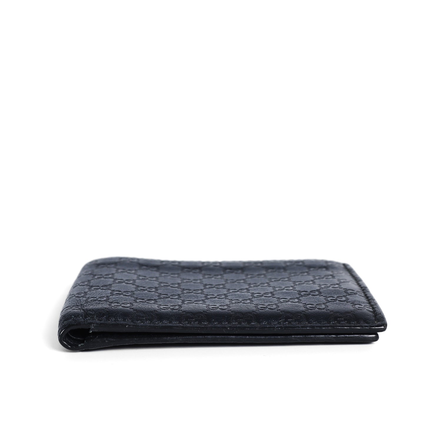 Pre-Owned Gucci Microguccissima Bifold Black Calfskin Wallet 43093240
