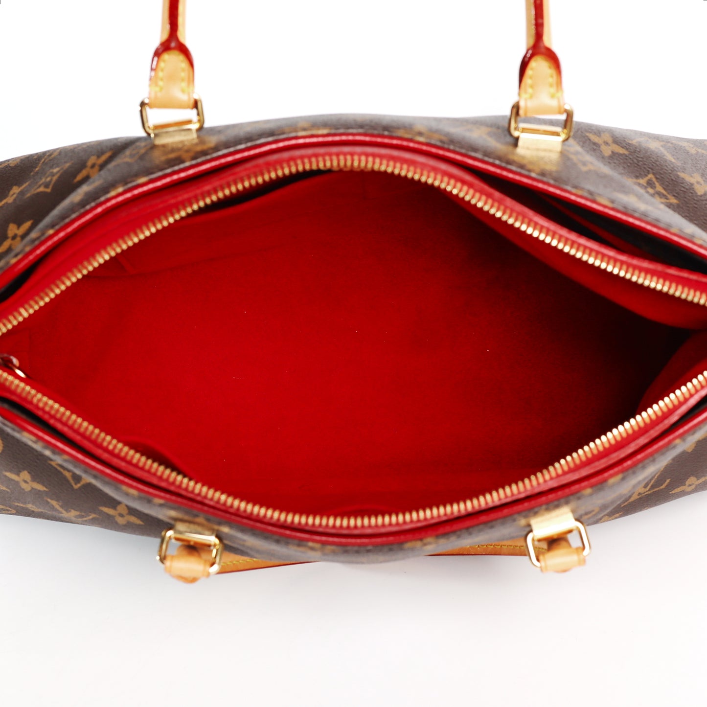 Pre-Owned Louis Vuitton Pallas MM Monogram Brown Coated Canvas Shoulder Bag 43120706