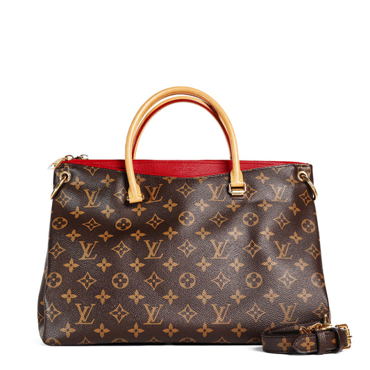 Pre-Owned Louis Vuitton Pallas MM Monogram Brown Coated Canvas Shoulder Bag 43120706