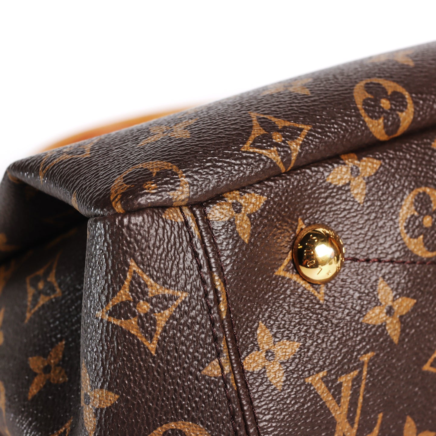 Pre-Owned Louis Vuitton Pallas MM Monogram Brown Coated Canvas Shoulder Bag 43120706