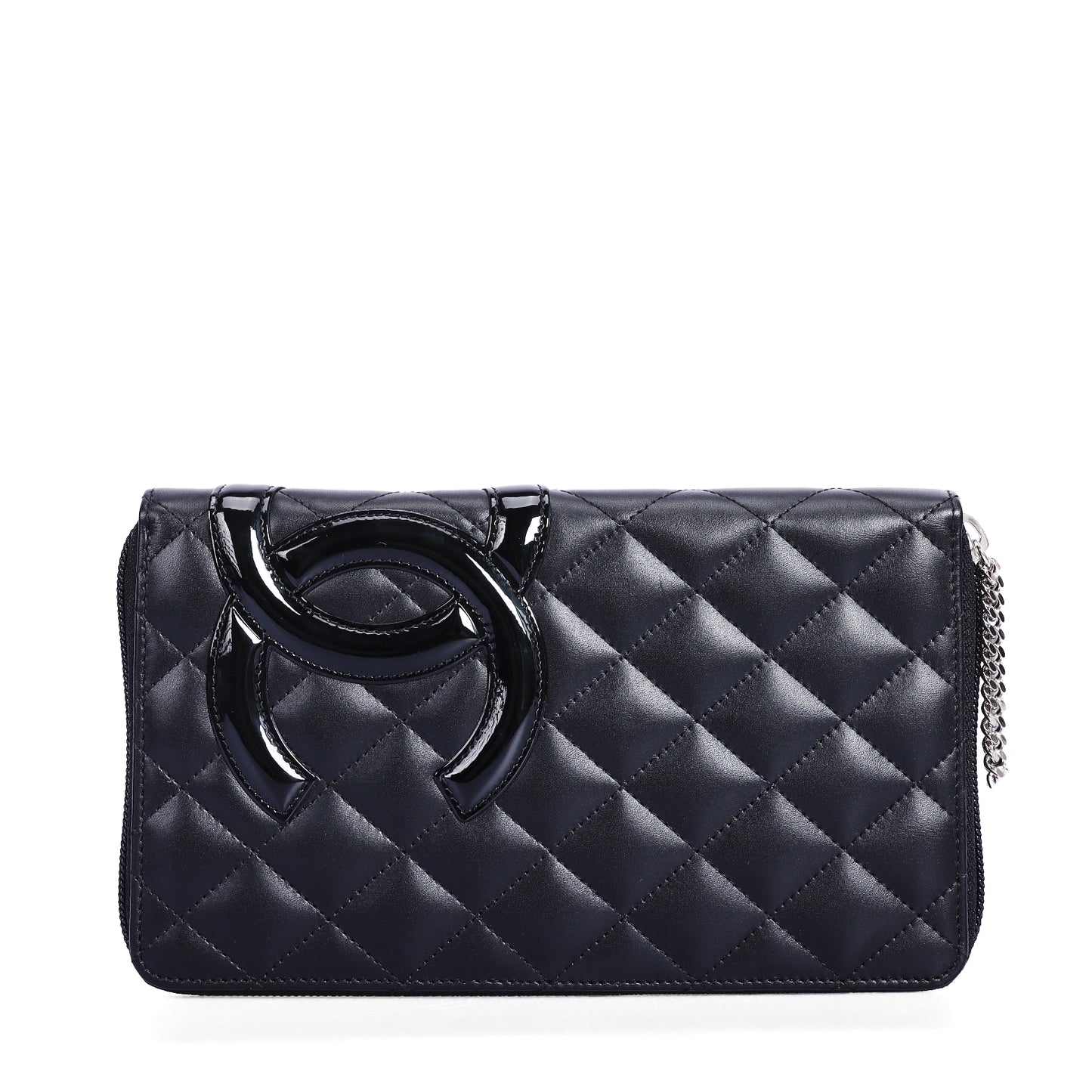 Pre-Owned Chanel Cambon Black Quilted Calfskin Leather Long Wallet 43719167
