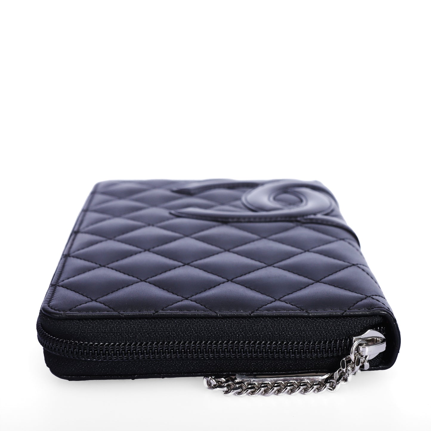 Pre-Owned Chanel Cambon Black Quilted Calfskin Leather Long Wallet 43719167