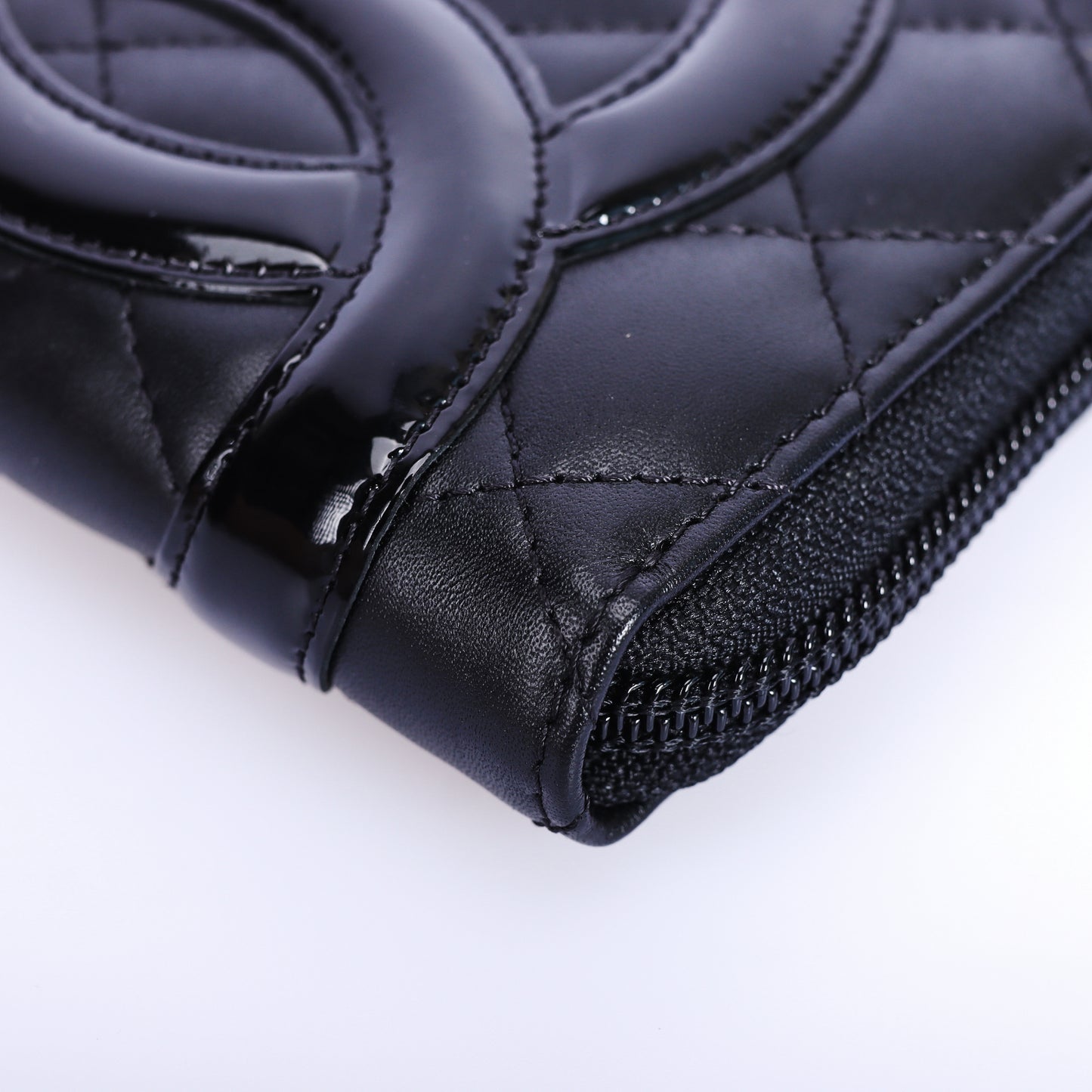 Pre-Owned Chanel Cambon Black Quilted Calfskin Leather Long Wallet 43719167