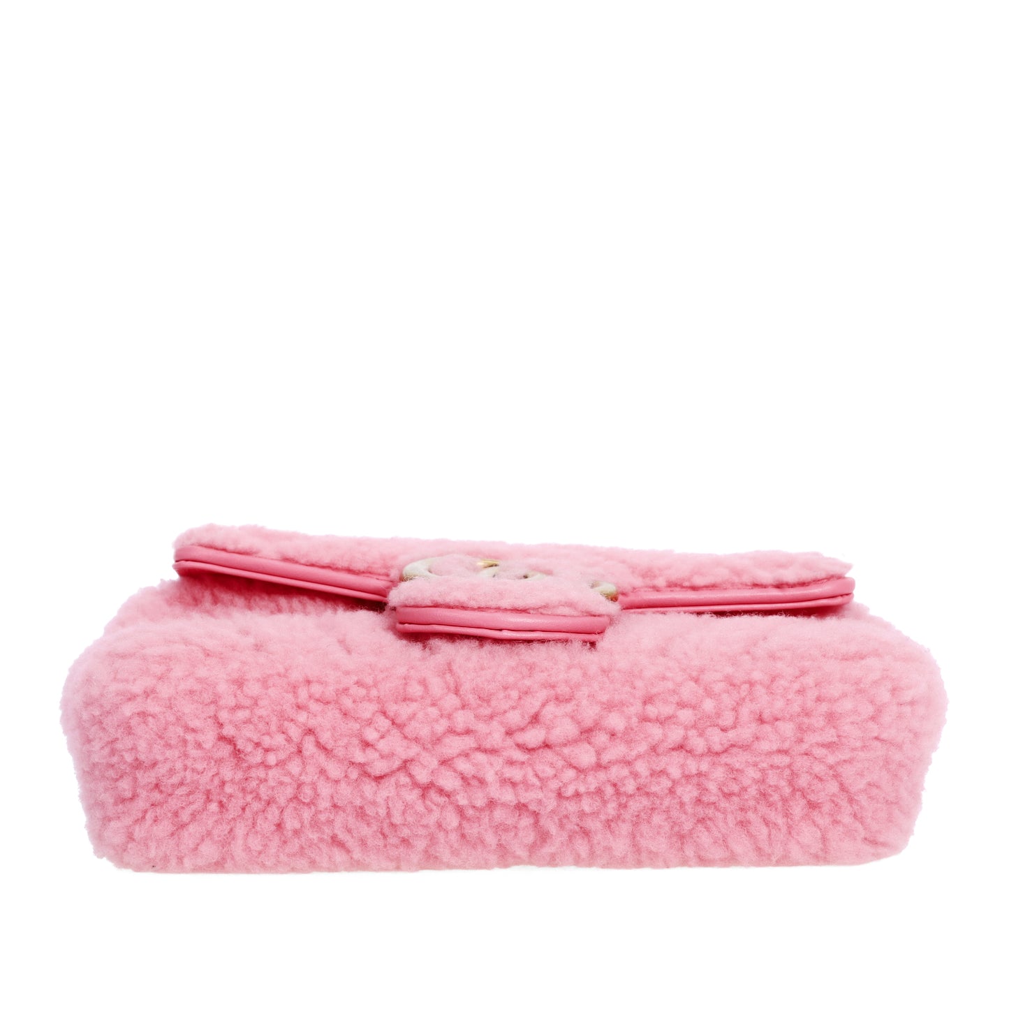 Pre-Owned Gucci GG Super GG Marmont Pink Shearling Calfskin Matelasse Shoulder Bag 44054625