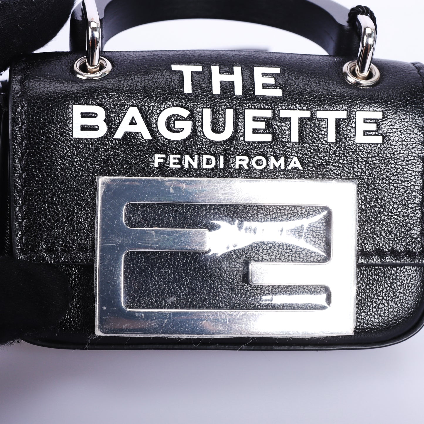 Fendi X MARC JACOBS Baguette Nano Black Calfskin Crossbody Bag 44269059