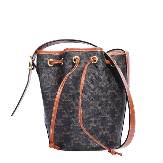 Pre-Owned Celine Triomphe Canvas Black Coated Canvas Crossbody Bag 44741980