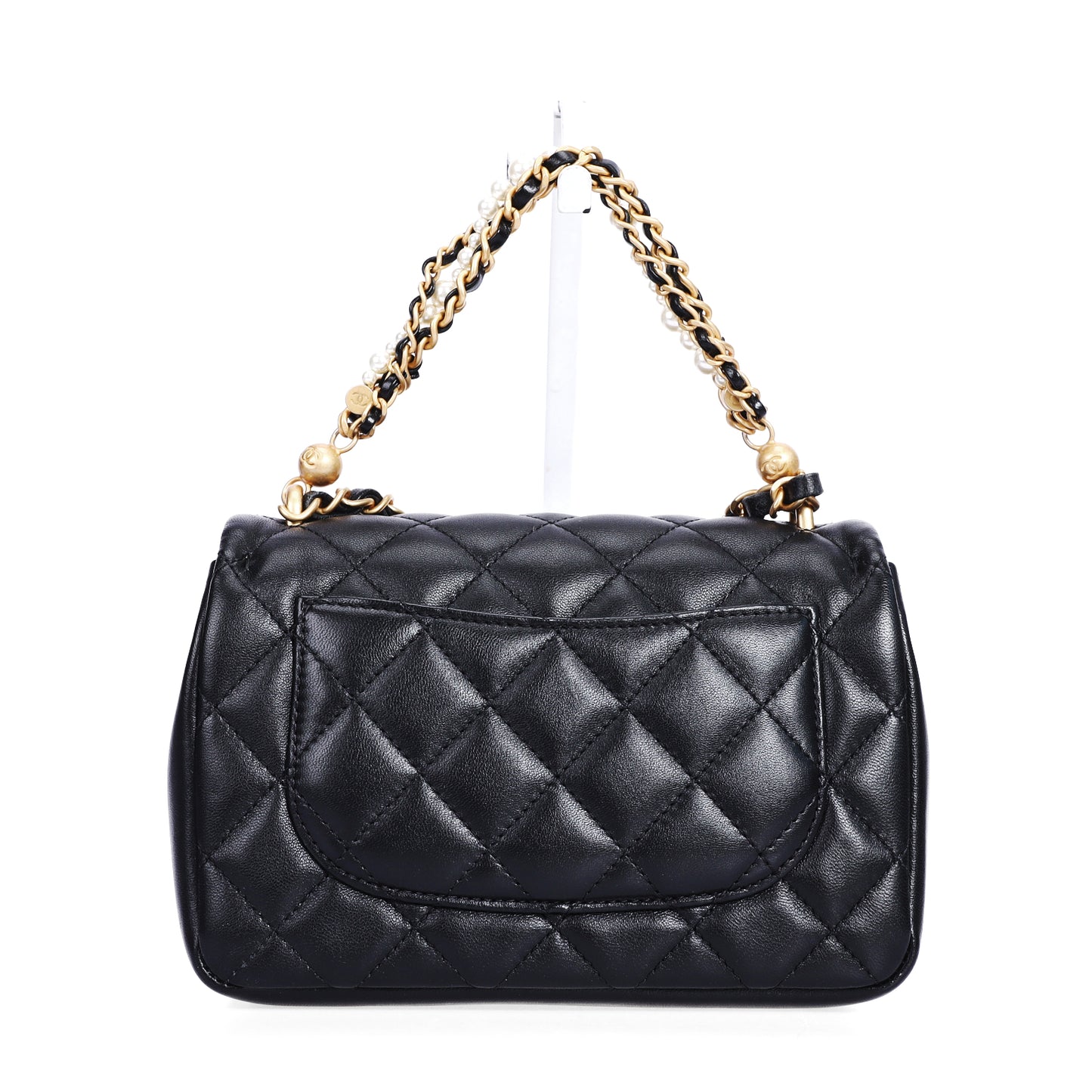 Pre-Owned Chanel Classic Flap Black Calfskin Leather Shoulder Bag 44843683