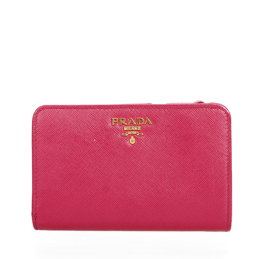 Pre-Owned Prada  Saffiano Fuchsia Calfskin Wallet 44962194