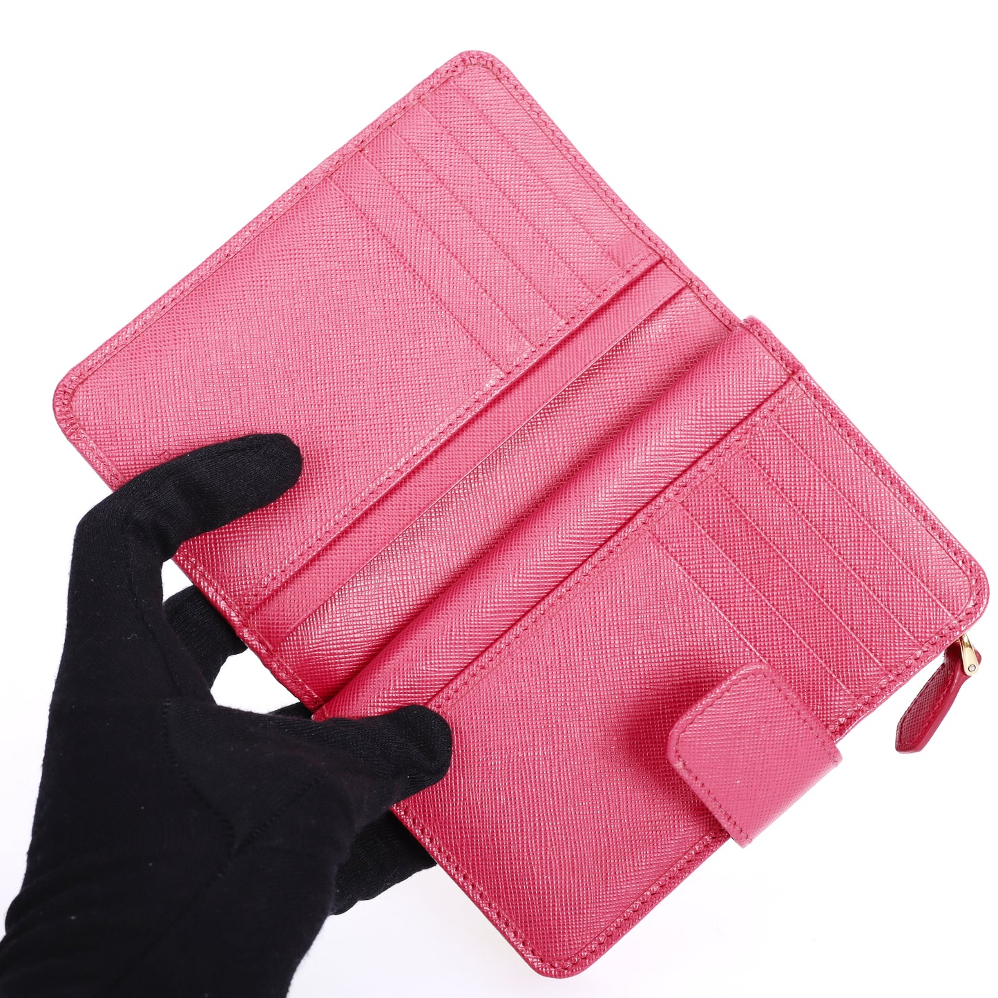 Pre-Owned Prada  Saffiano Fuchsia Calfskin Wallet 44962194