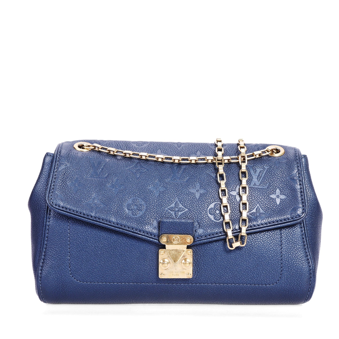 Pre-Owned Louis Vuitton Germain Blue Monogram Empreinte Leather Crossbody Bag 45043185