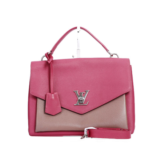 Pre-Owned Louis Vuitton Mylockme Fuchsia Calfskin Shoulder Bag 45092065