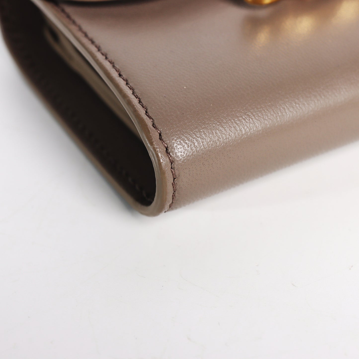 Pre-Owned Celine Triomphe Taupe Calfskin Small Wallet 45551722