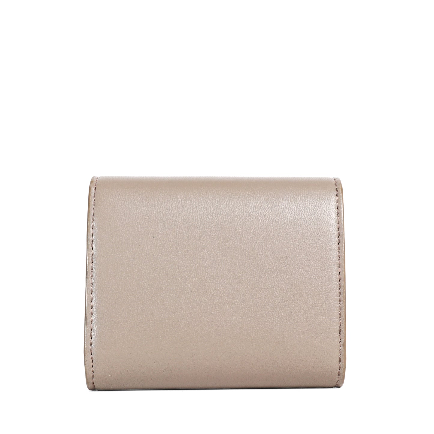 Pre-Owned Celine Triomphe Taupe Calfskin Small Wallet 45551722