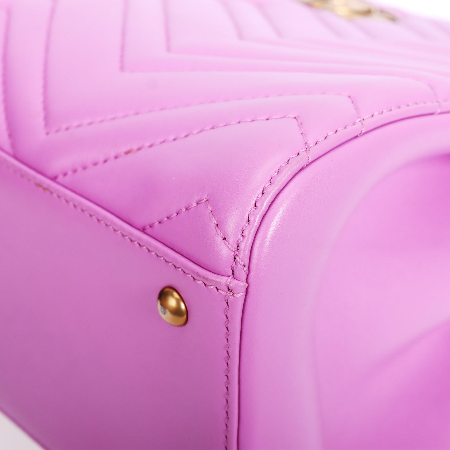 Pre-Owned Gucci Marmont Purple Calfskin Shoulder Bag 45812544