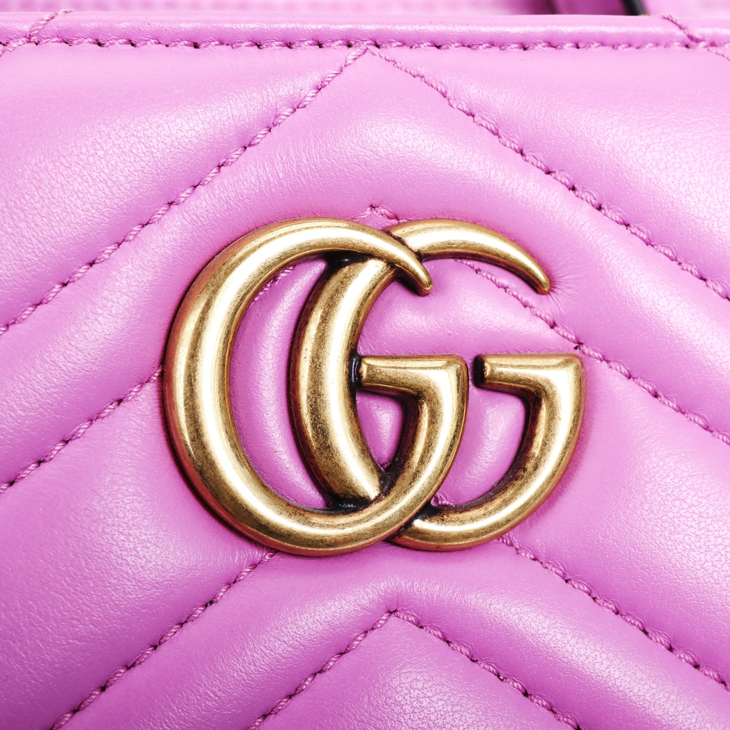 Pre-Owned Gucci Marmont Purple Calfskin Shoulder Bag 45812544