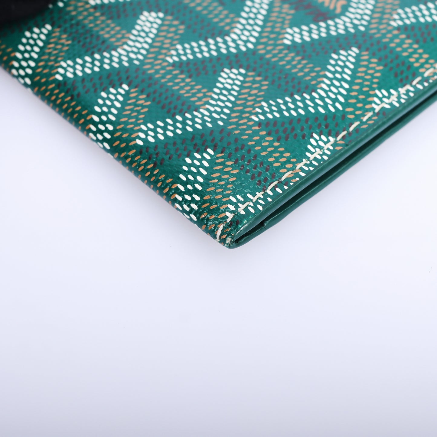 Pre-Owned Goyard Saint Marc Green Goyardine Coated Canvas Card Holder 46953278