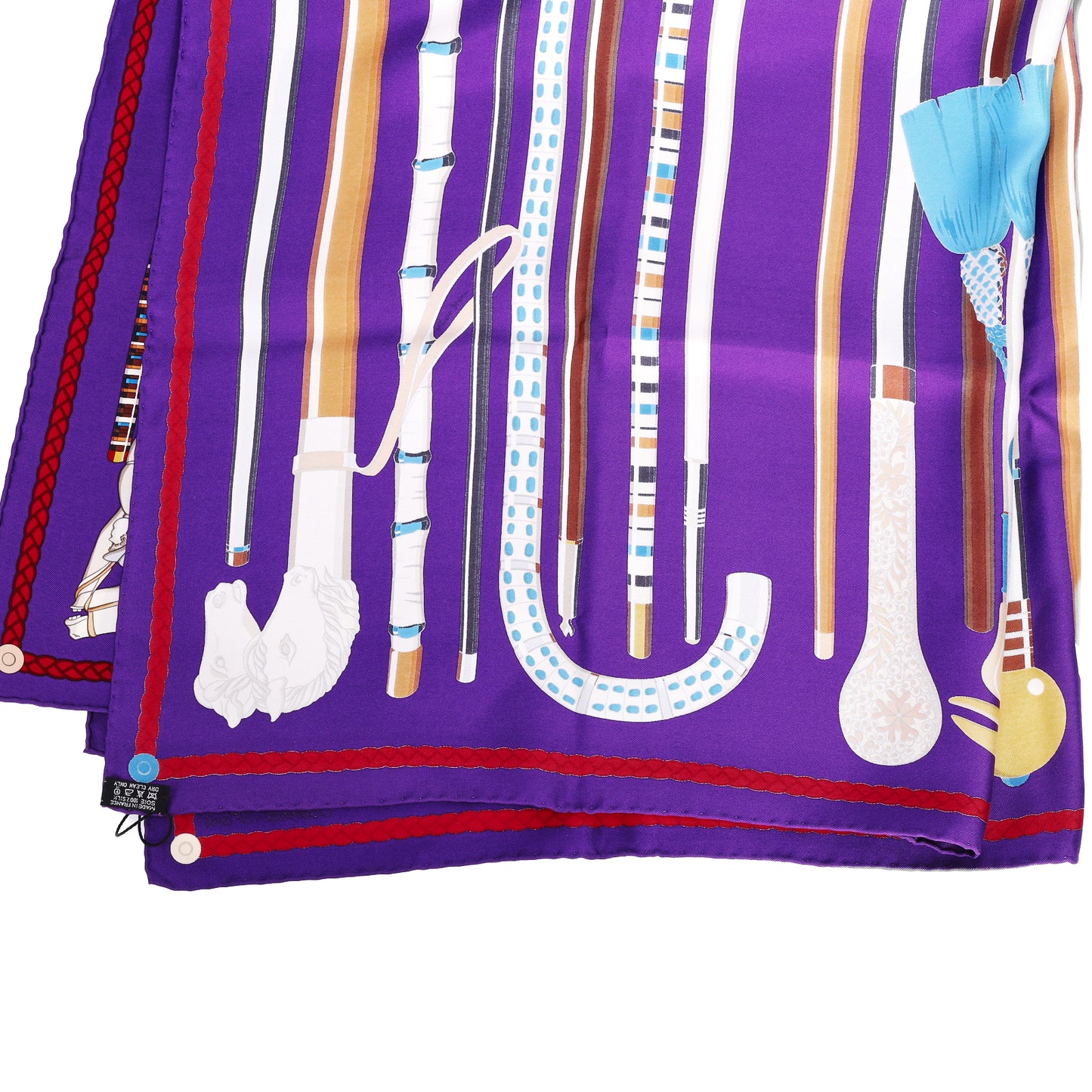 Pre-Owned Hermès Les Cannes Purple Silk Scarf 47319651L